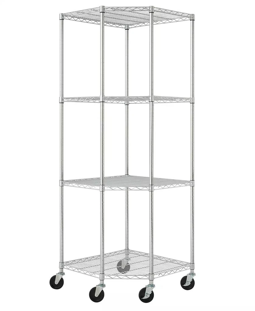 商品TRINITY|4-Tier Corner Wire Shelving Rack Includes Wheels,价格¥2120,第1张图片