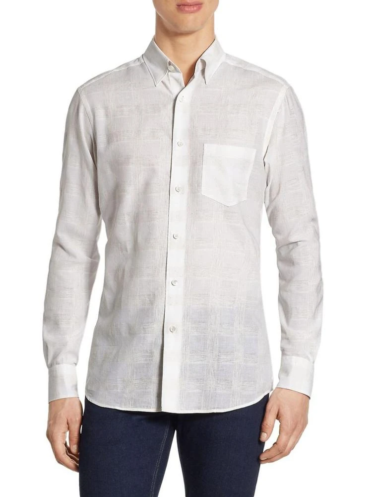 商品Zegna|Regular-Fit Gingham Print Shirt,价格¥961,第1张图片