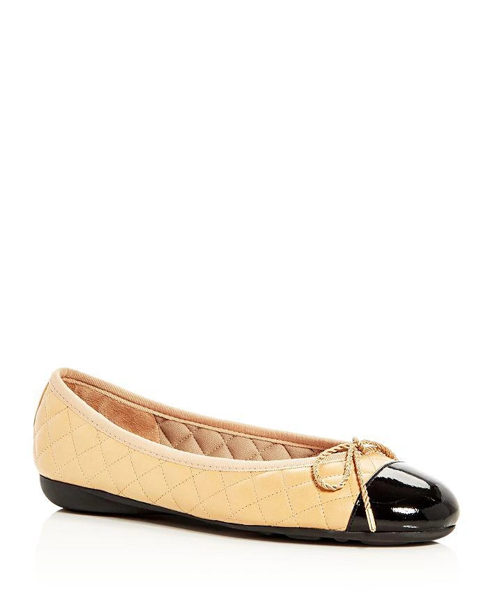 商品Paul Mayer|Women's Best Brighton Quilted Cap-Toe Ballet Flats,价格¥1009,第1张图片