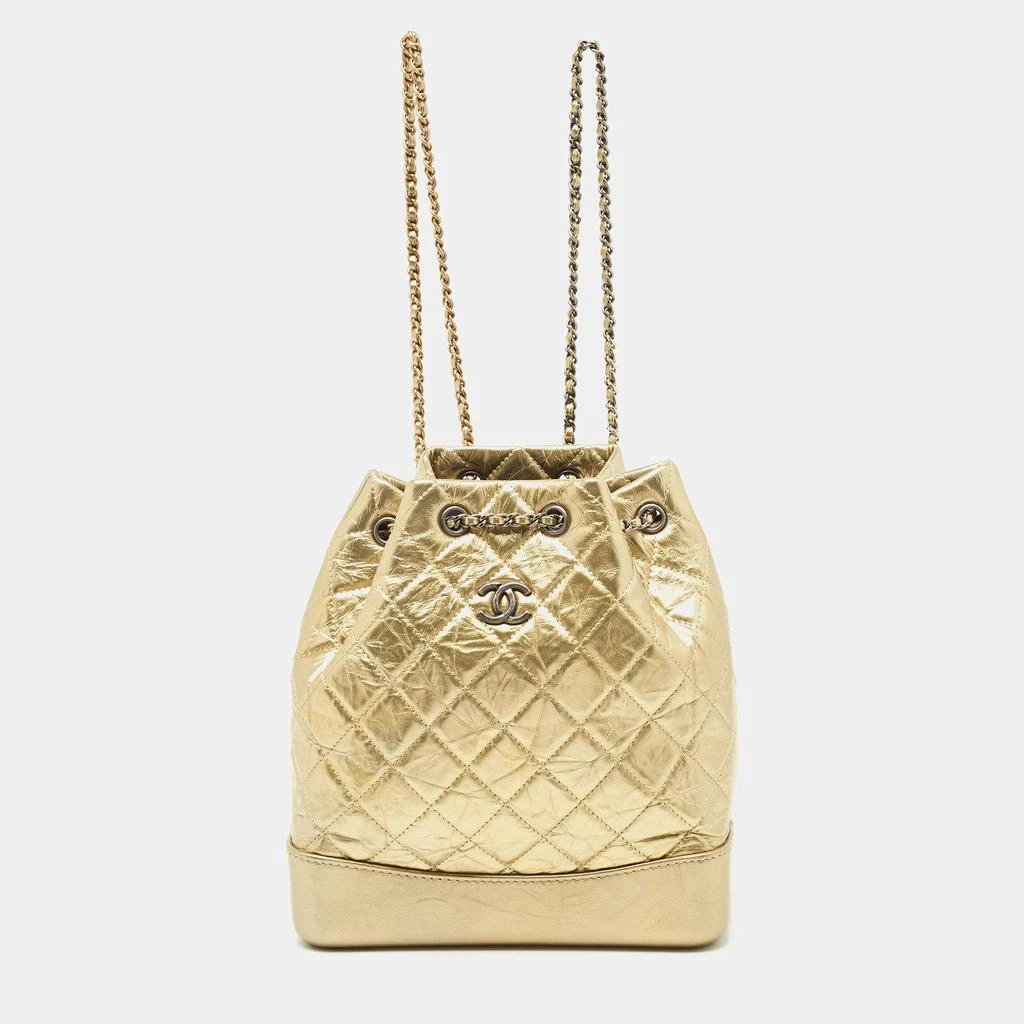 商品[二手商品] Chanel|Chanel Gold Quilted Aged Leather Small Gabrielle Backpack,价格¥27182,第1张图片