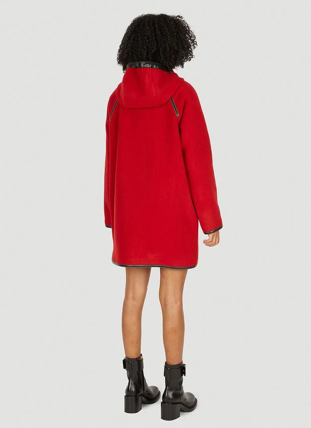 商品Burberry|Contrast Trim Hooded Coat in Red,价格¥13867,第4张图片详细描述