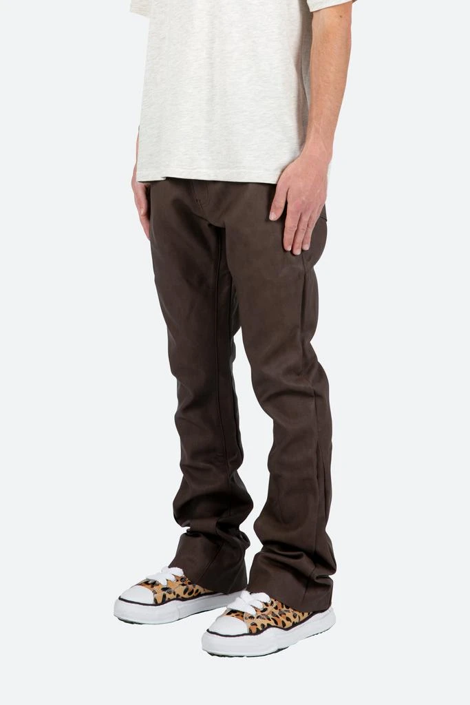 商品MNML|B460 Leather Flare Pants - Brown,价格¥547,第3张图片详细描述