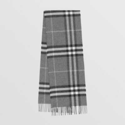 商品[国内直发] Burberry|BURBERRY/博柏利 巴宝莉 灰色格纹羊绒围巾 80155411,价格¥2756,第1张图片