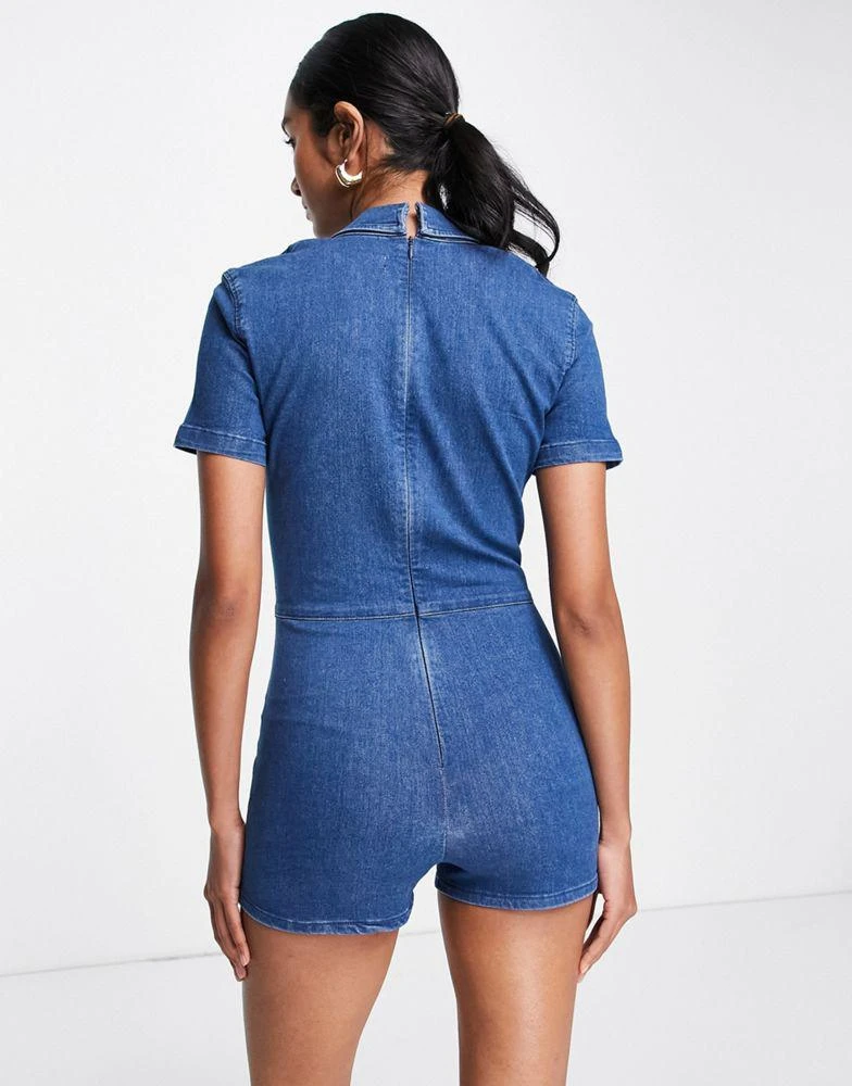 商品Topshop|Topshop Joni denim playsuit in mid blue,价格¥162,第2张图片详细描述