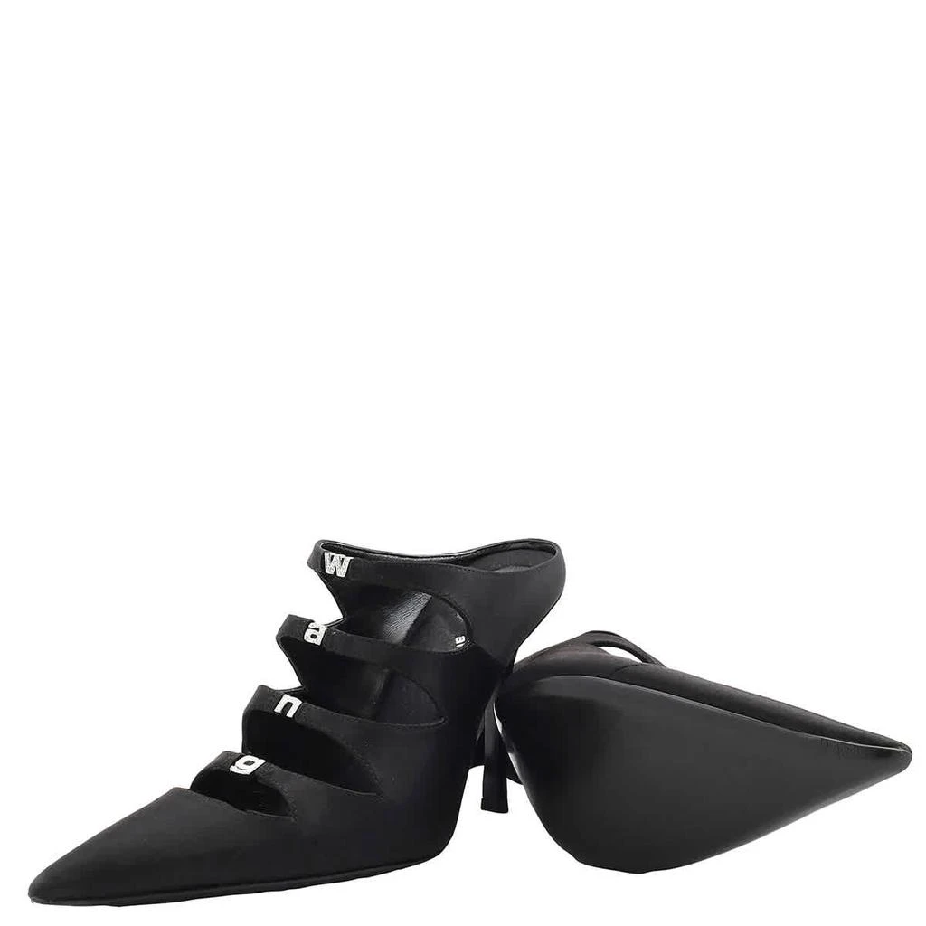 商品Alexander Wang|T by Alexander Wang Black Lolita 105 Satin Mules,价格¥3285,第2张图片详细描述