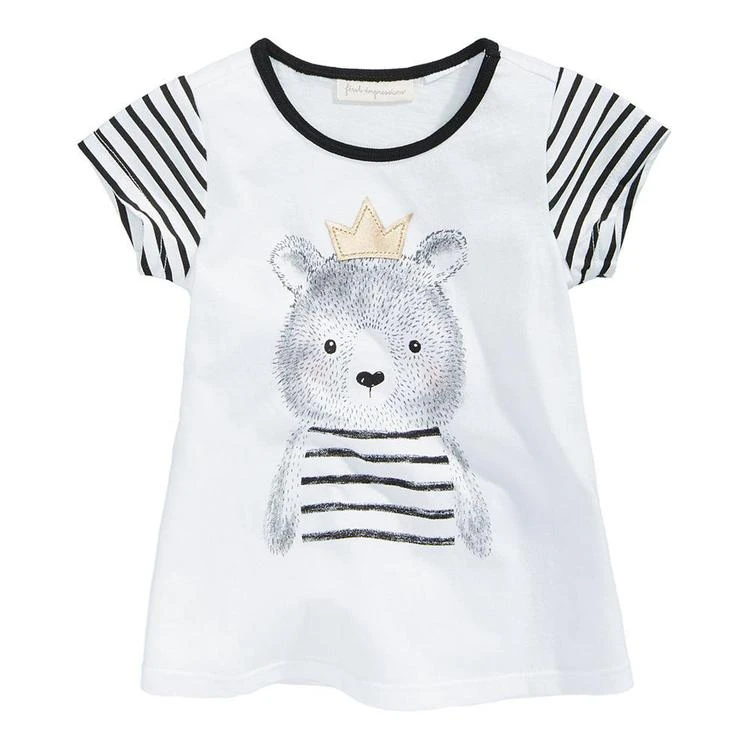商品First Impressions|Bear-Print T-Shirt, Baby Girls, Created for Macy's,价格¥38,第1张图片