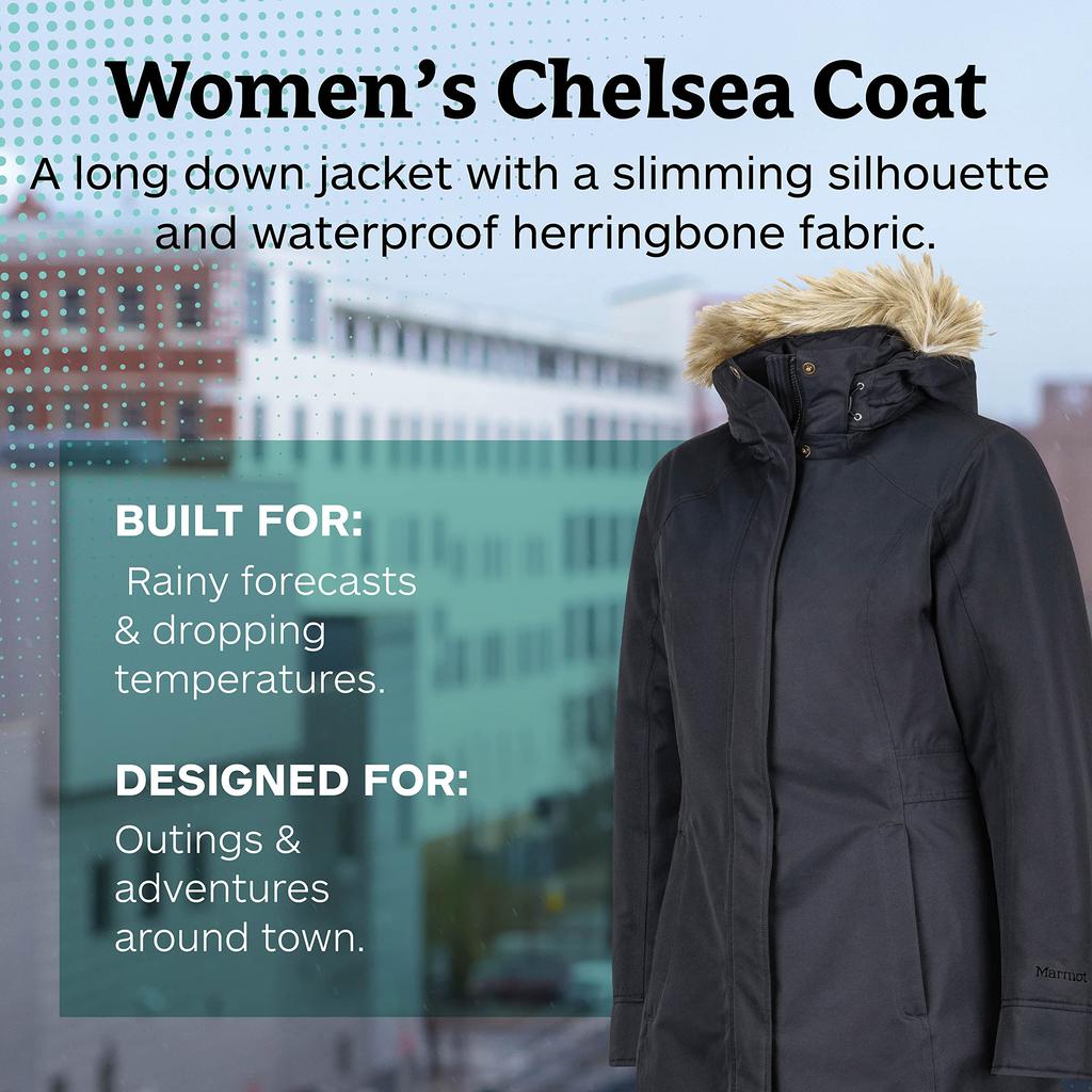 MARMOT Women's Chelsea Waterproof Down Rain Coat, Fill Power 700商品第2张图片规格展示