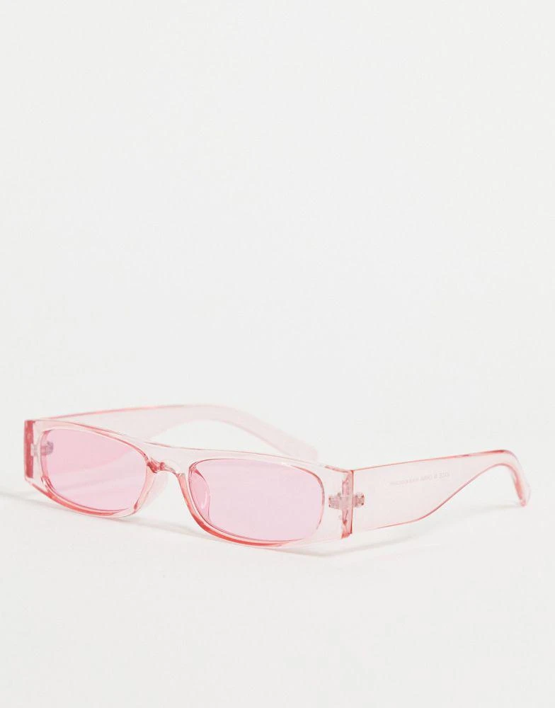 商品ASOS|ASOS DESIGN 90's mini rectangle sunglasses in pink  - LPINK,价格¥85,第1张图片