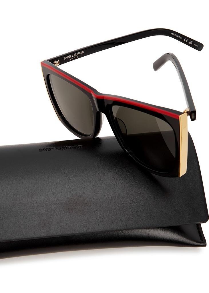 商品Yves Saint Laurent|Paloma black rectangle-frame sunglasses,价格¥2774,第6张图片详细描述