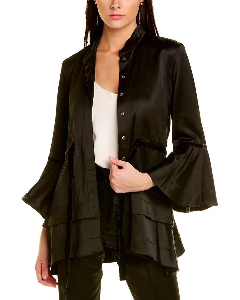 商品Josie|Josie Natori Tuxedo Satin Jacket,价格¥1965,第1张图片