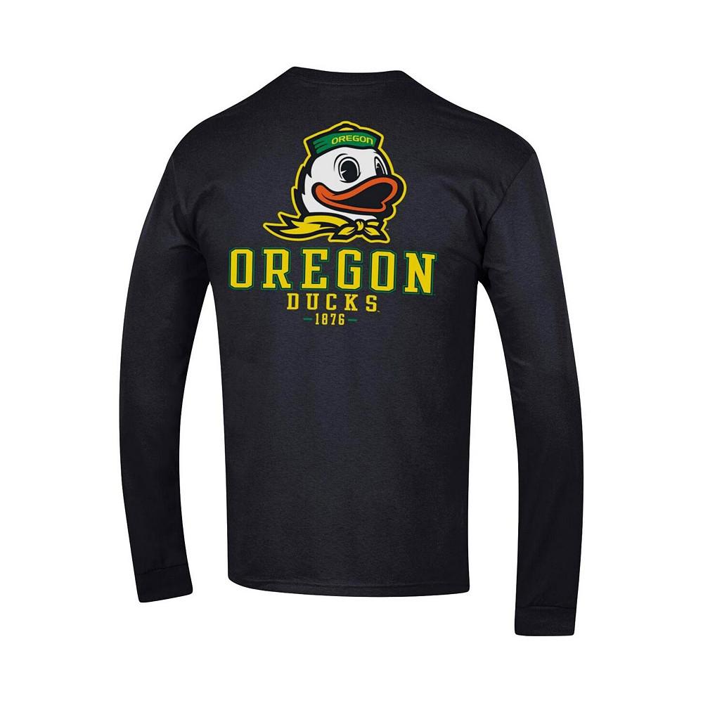 Men's Black Oregon Ducks Team Stack Long Sleeve T-shirt商品第2张图片规格展示