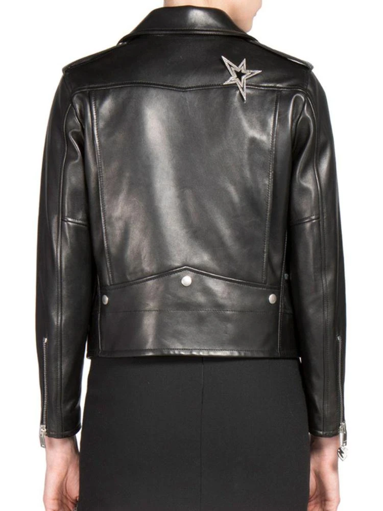 商品Yves Saint Laurent|Saint Laurent - Embellished Leather Moto Jacket,价格¥39939,第2张图片详细描述