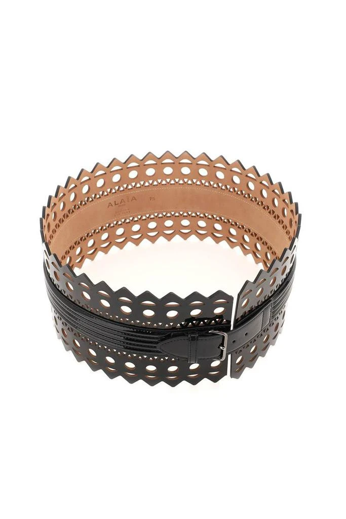 商品Alaïa|Alaia perforated patent leather bustier belt,价格¥5133,第3张图片详细描述
