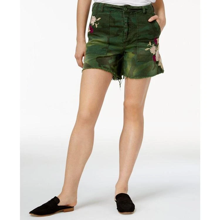 商品Free People|Cotton Scout Camouflage-Print Appliqué Shorts,价格¥97,第1张图片