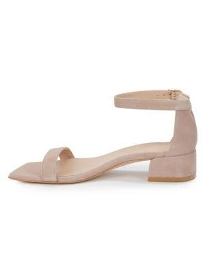 商品Stuart Weitzman|女式 Nudist June 绒面革粗跟凉鞋,价格¥1200,第4张图片详细描述