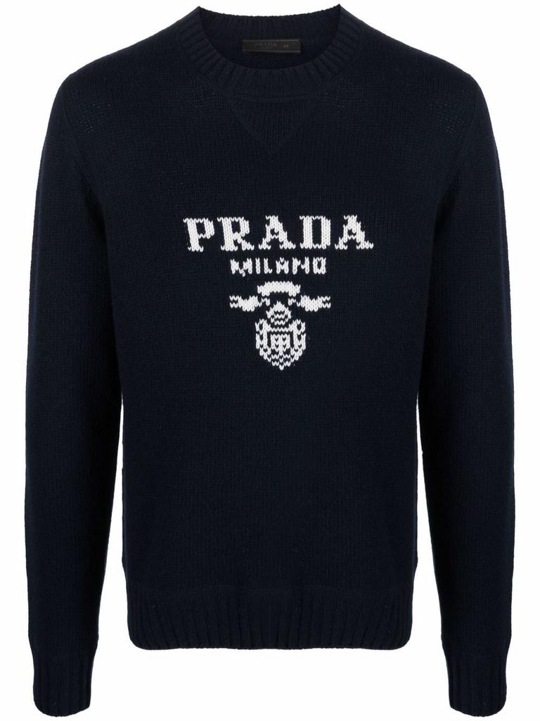 PRADA intarsia-knit logo sweatshirt商品第1张图片规格展示