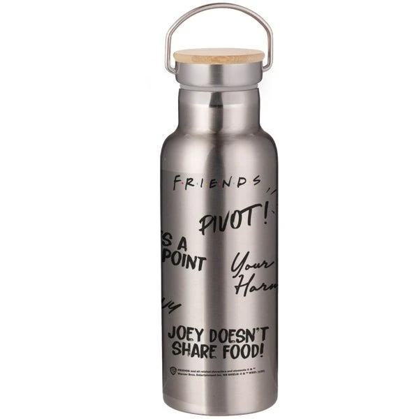 商品Original Hero|Friends Quotes Portable Insulated Water Bottle - Steel,价格¥195,第1张图片