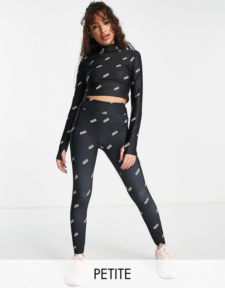 ASOS 4505 Petite legging in mono branded graphic商品第1张图片规格展示