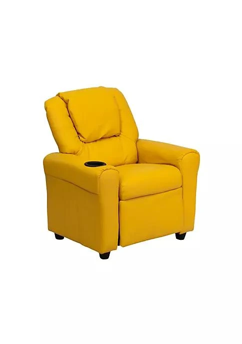 商品Flash Furniture|Furniture Contemporary Yellow Vinyl Kids Recliner With Cup Holder And Headrest Dg Ult Kid Yel Gg,价格¥2209,第1张图片