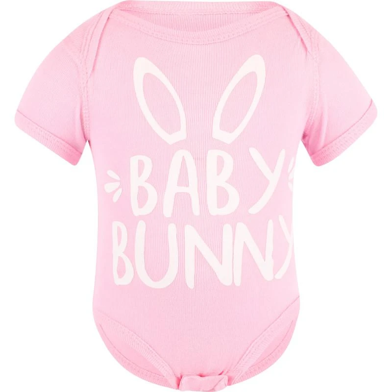 商品Sweet Wink|Baby bunny cotton bodysuit in pink,价格¥334,第1张图片