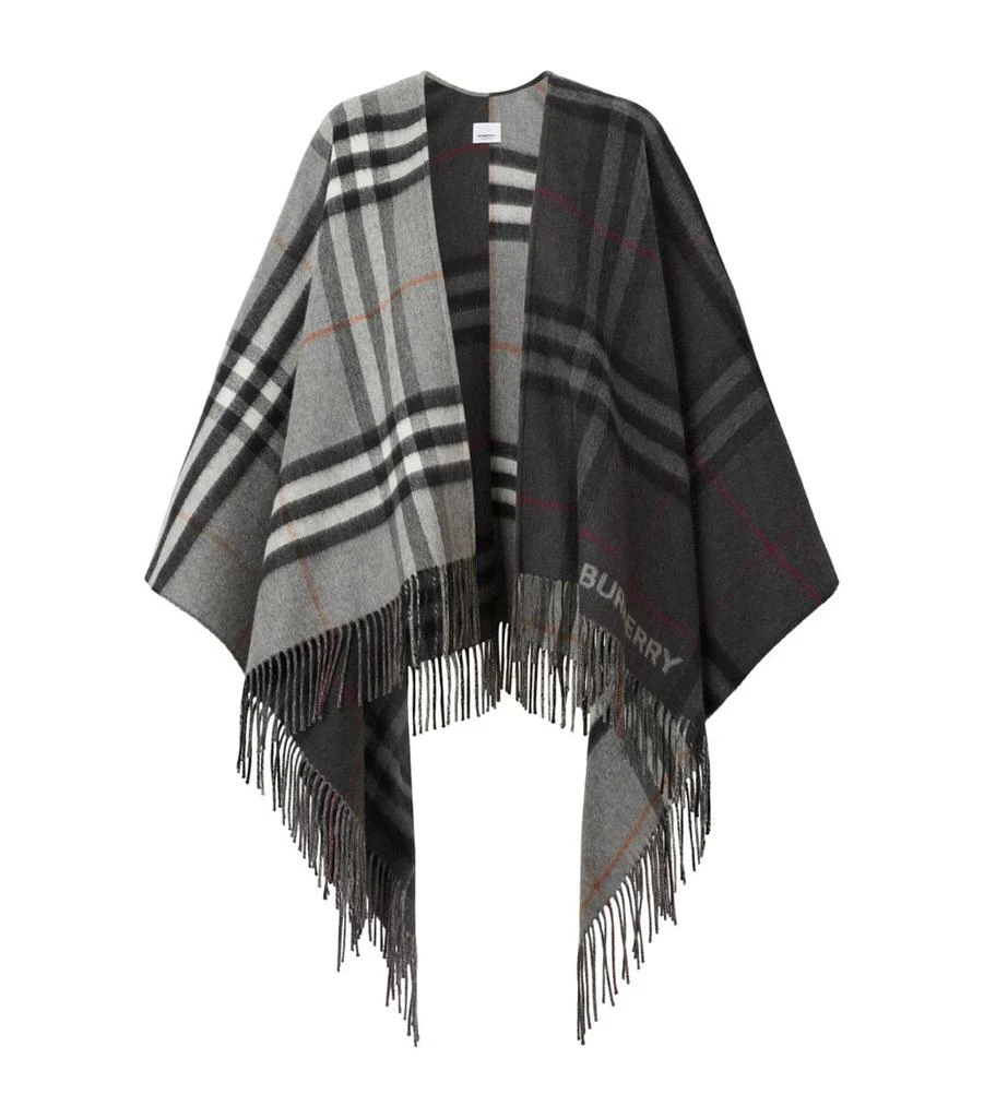 商品Burberry|Wool-Cashmere Check Cape,价格¥9652,第1张图片