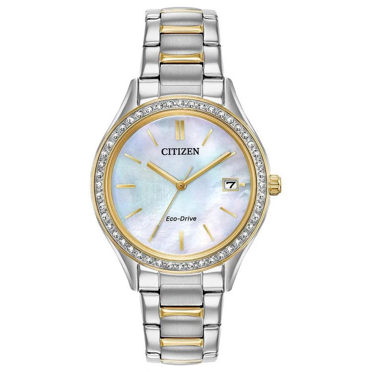 商品Citizen|Eco-Drive Women's Two-Tone Stainless Steel Bracelet Watch 34mm, Created for Macy's,价格¥1323,第1张图片