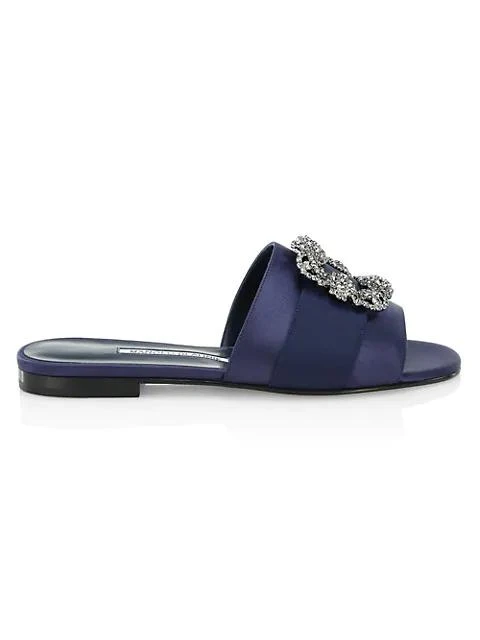 商品Manolo Blahnik|Martamod Embellished Satin Mules,价格¥7623,第1张图片