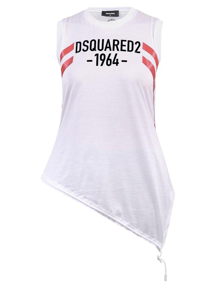 Dsquared2 Logo Printed Asymmetric Tank Top商品第1张图片规格展示