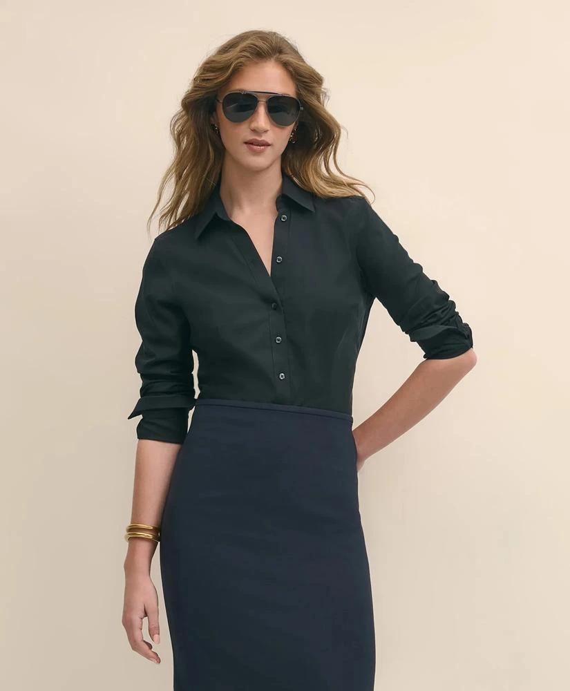 商品Brooks Brothers|女式 合身免烫弹力 Supima® 棉正装衬衫,价格¥967,第3张图片详细描述