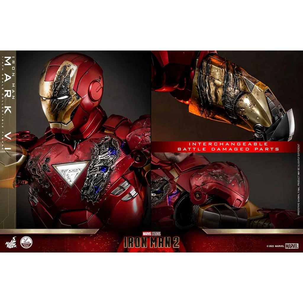 商品Hot Toys|Hot Toys 1:4 Scale Marvel Iron Man 2 Iron Man Mark VI Statue,价格¥7691,第3张图片详细描述