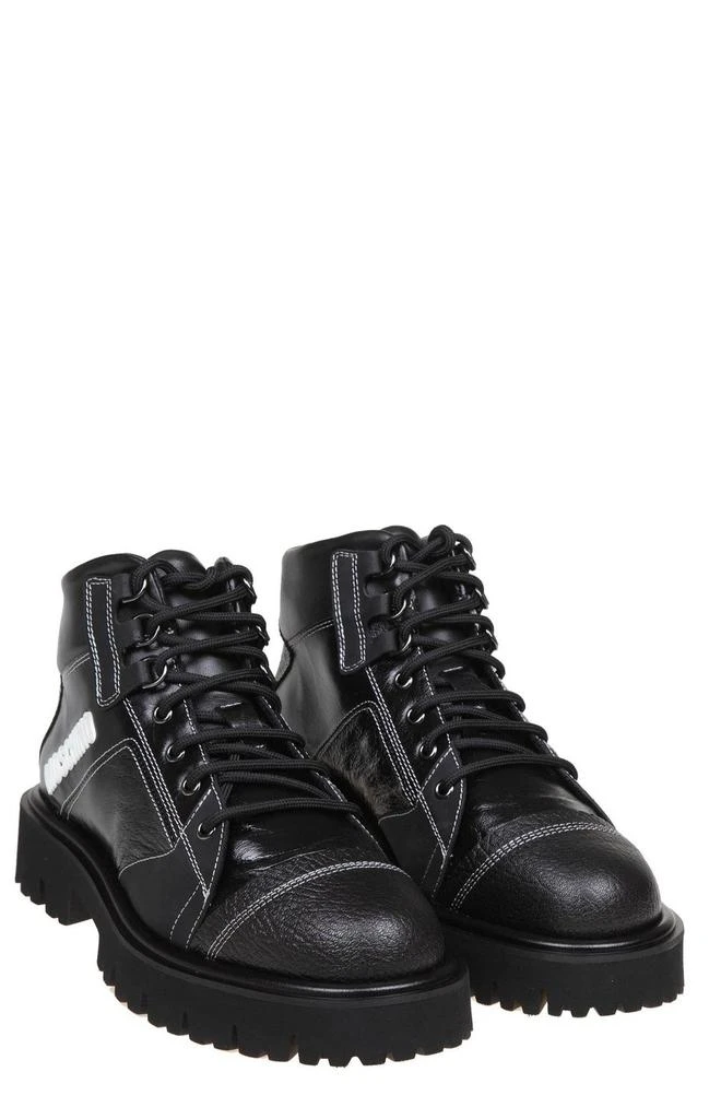 商品Moschino|Moschino Brick Lace-Up Ankle Boots,价格¥2928,第3张图片详细描述