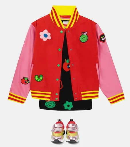 商品Stella McCartney|贴花羊毛混纺飞行员夹克,价格¥1758,第2张图片详细描述
