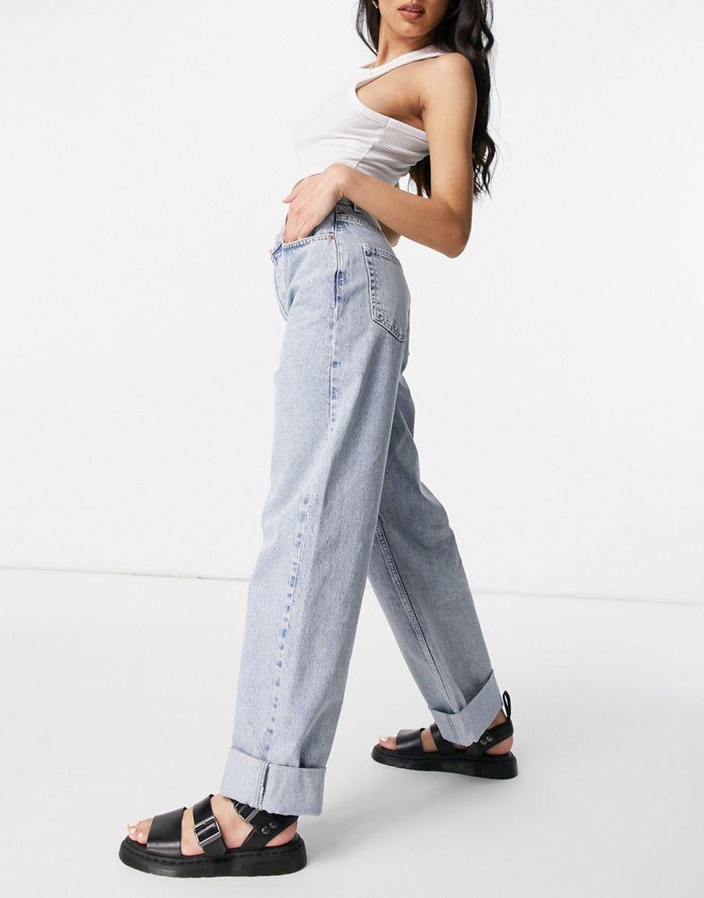 Topshop oversized mom jeans in bleach商品第1张图片规格展示