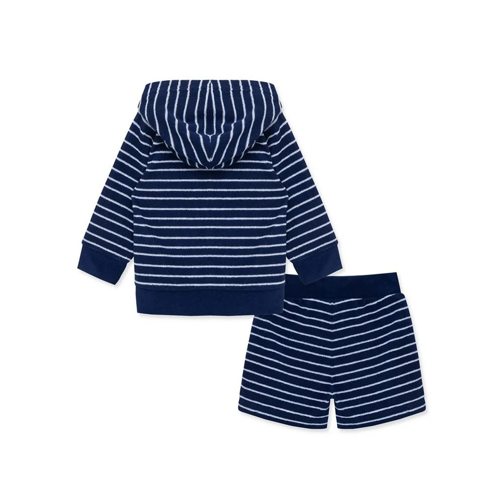 商品Little Me|Baby Boys Stripe Terry Cover Up Jacket and Shorts, 2 Piece Set,价格¥298,第2张图片详细描述