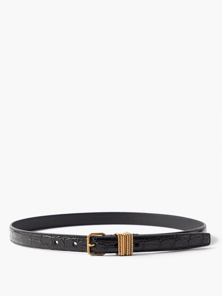 商品Yves Saint Laurent|Engraved crocodile-effect leather belt,价格¥3772,第6张图片详细描述