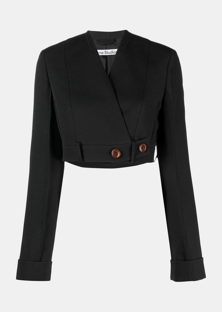 Acne Studios Black Cropped Suit Jacket商品第1张图片规格展示