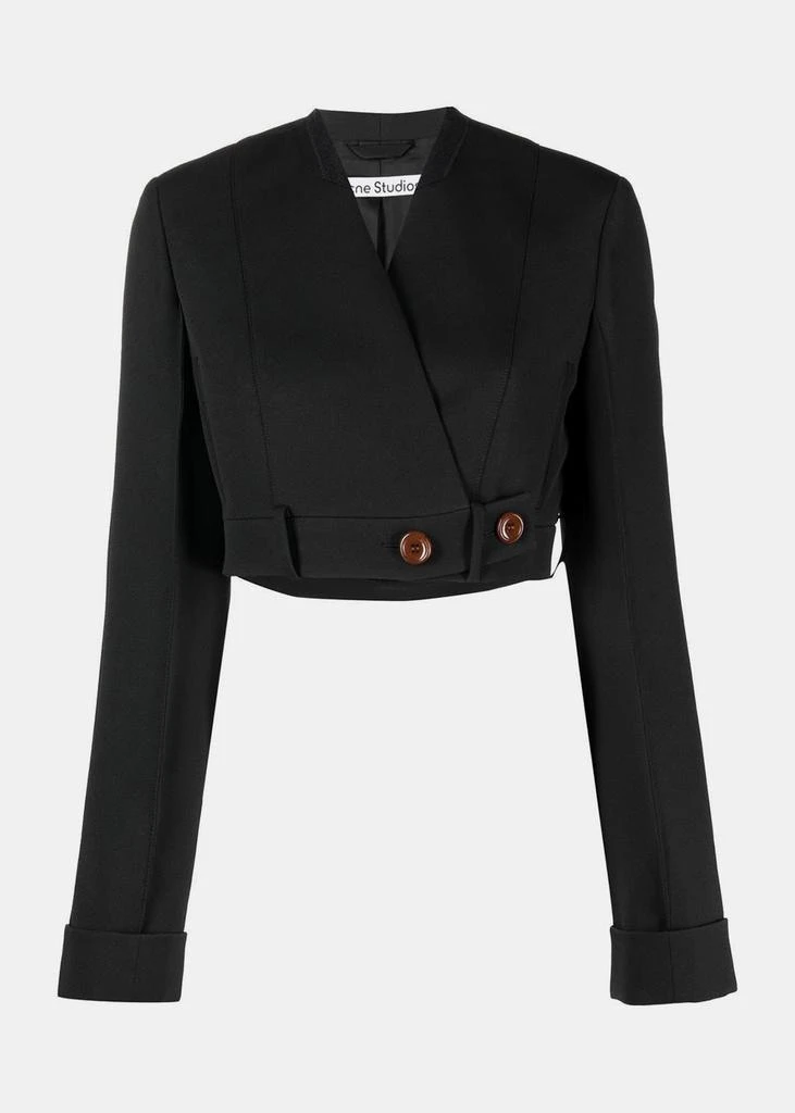 商品Acne Studios|Acne Studios Black Cropped Suit Jacket,价格¥2334,第1张图片