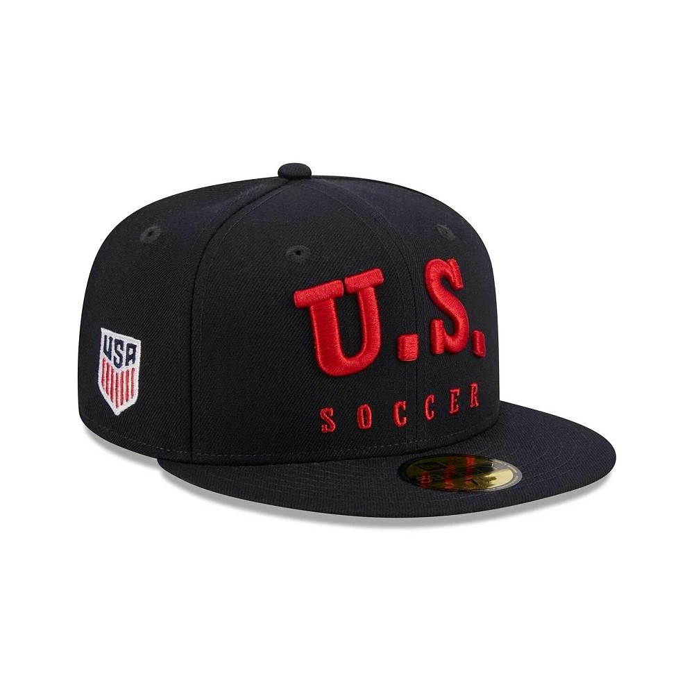 商品New Era|Men's Navy USMNT Text 59FIFTY Fitted Hat,价格¥342,第1张图片