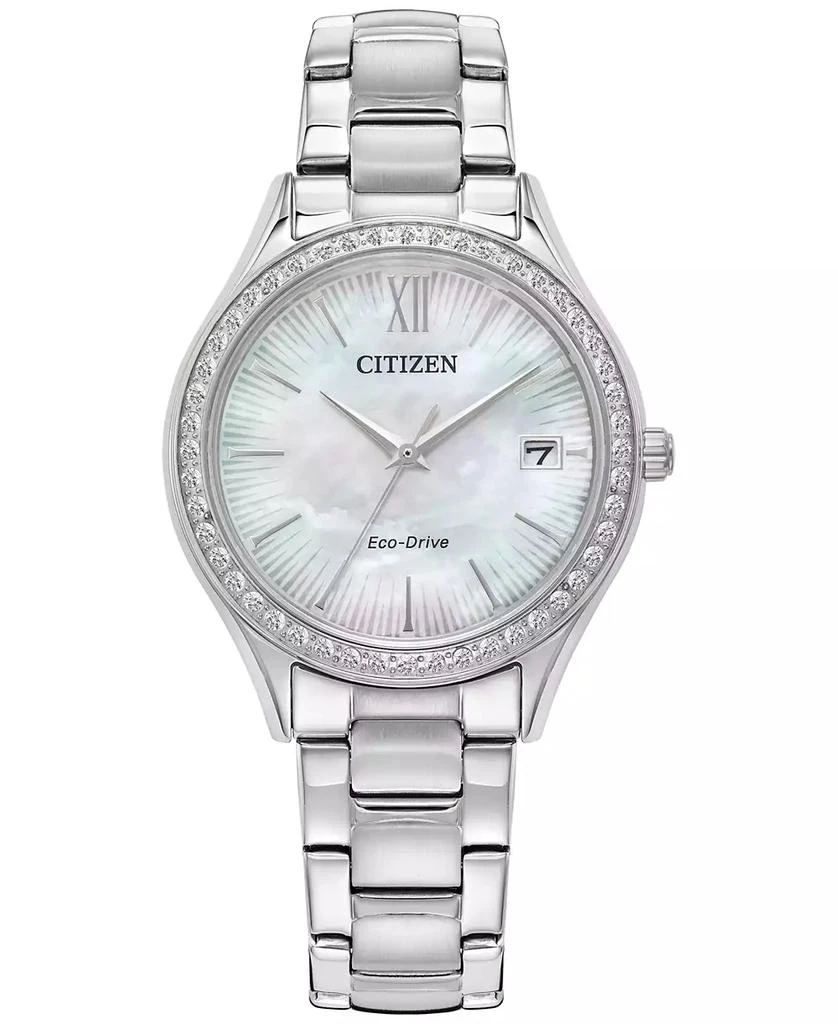 商品Citizen|Eco-Drive Women's Crystal Stainless Steel Bracelet Watch  34mm,价格¥1307,第1张图片