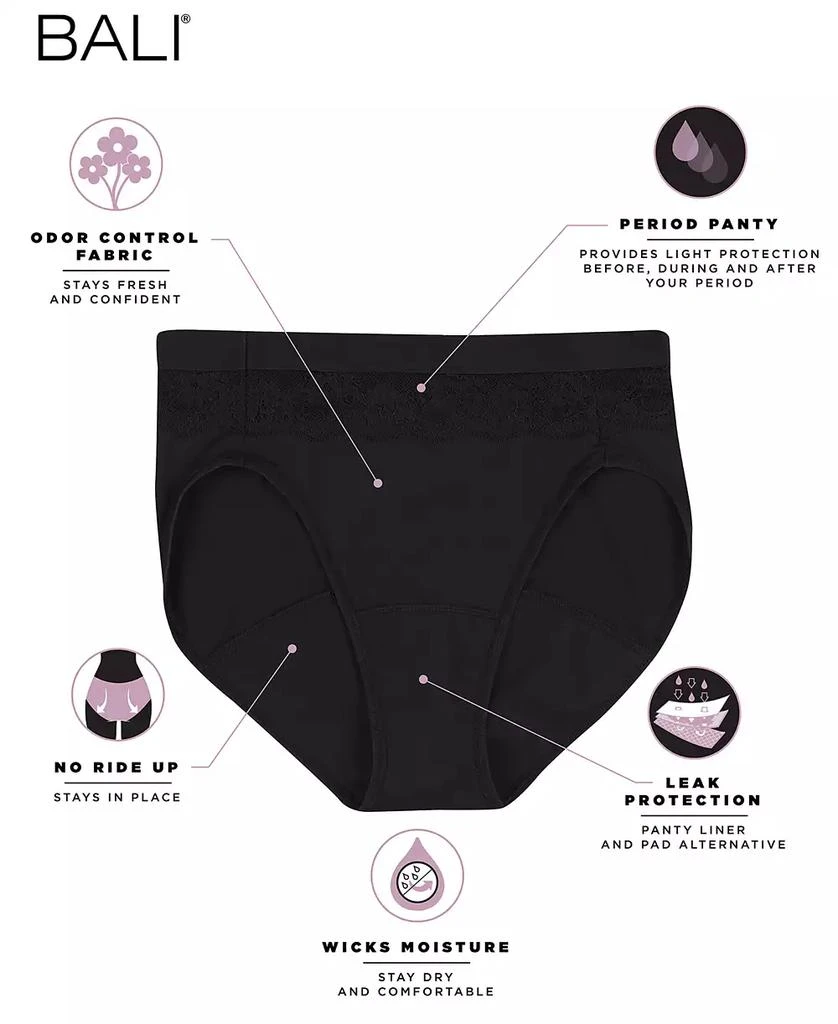 商品Bali|Women's Light Leak Protection Hi-Cut Brief Period Underwear DFLLH1,价格¥73,第3张图片详细描述