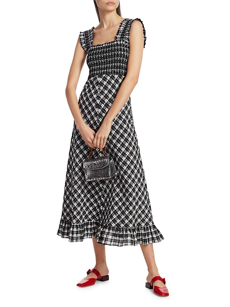 商品Ganni|Seersucker Checked Maxi Dress,价格¥855,第2张图片详细描述