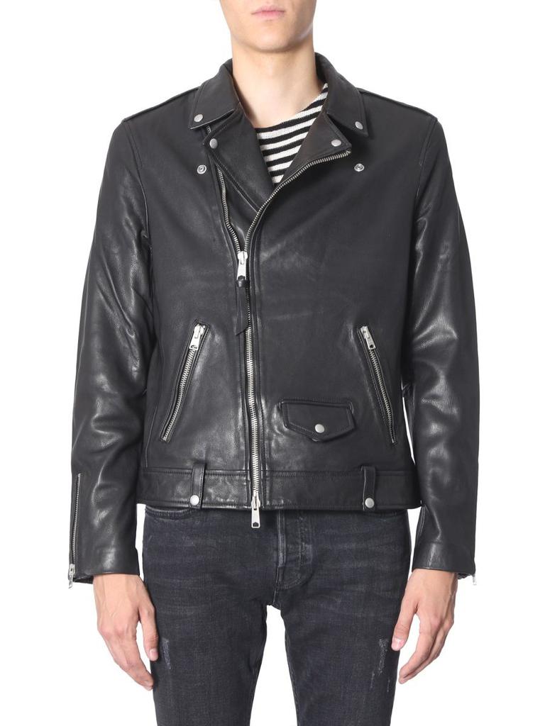 Allsaints Mens Black Leather Outerwear Jacket商品第1张图片规格展示