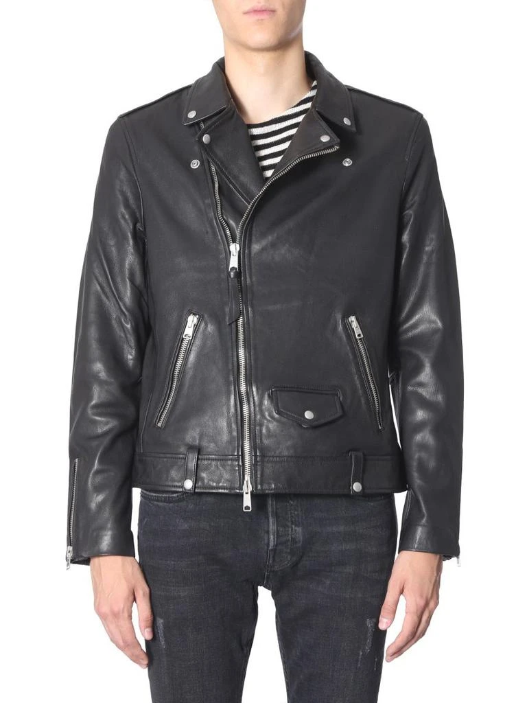 商品ALL SAINTS|Allsaints Mens Black Leather Outerwear Jacket,价格¥4425,第1张图片