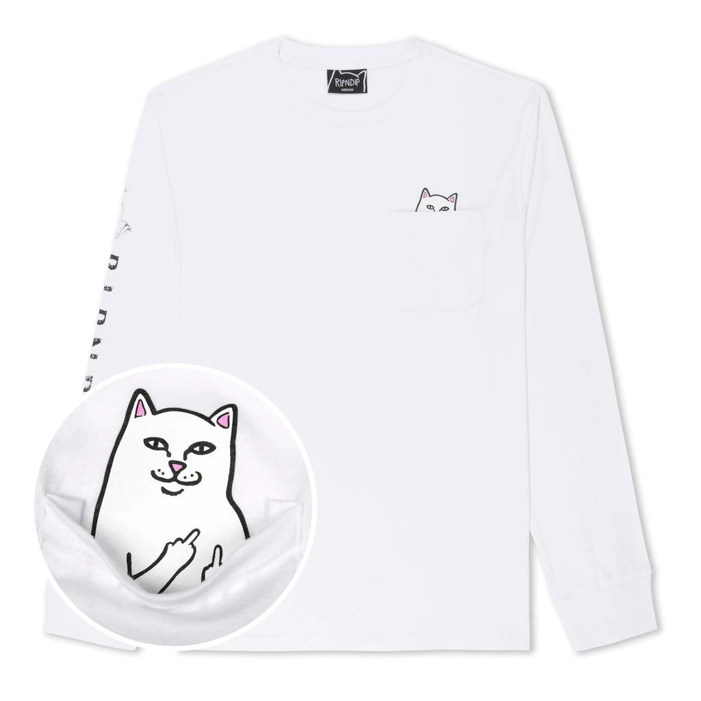 商品RIPNDIP|Lord Nermal L/S Pocket Tee (White),价格¥352,第1张图片