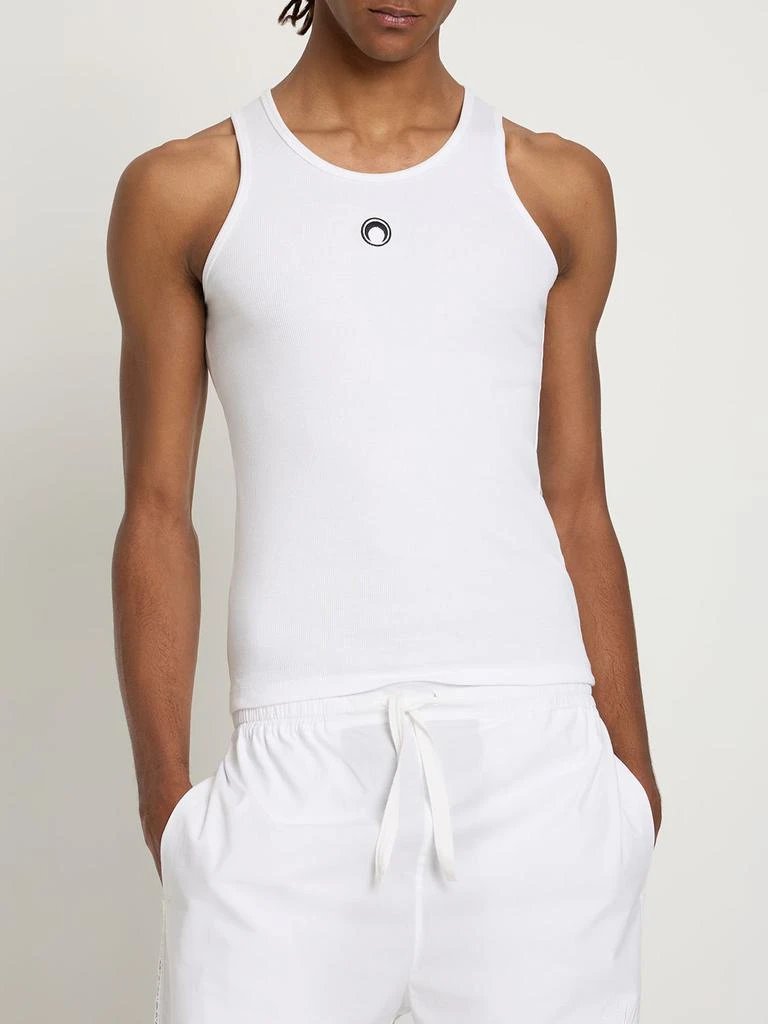 商品MARINE SERRE|Moon Embroidery Organic Cotton Tank Top,价格¥500,第1张图片详细描述