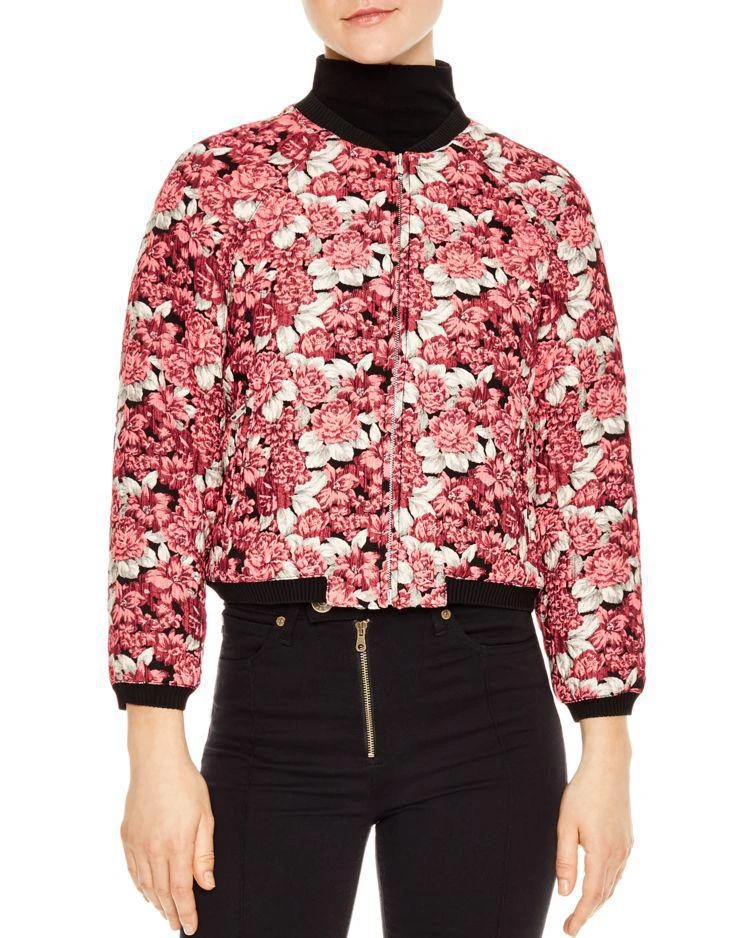 商品Sandro|Evora Floral-Print Cropped Bomber Jacket,价格¥2127,第1张图片