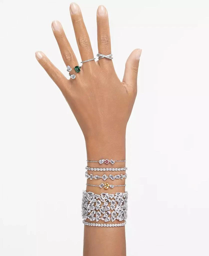 Rhodium-Plated Mixed Crystal Flex Bracelet 商品