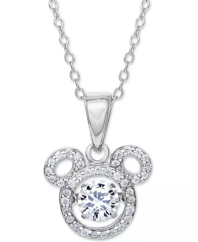 商品Disney|Cubic Zirconia Mickey Mouse 15"+2" extender Pendant Necklace in Sterling Silver,价格¥1145,第1张图片