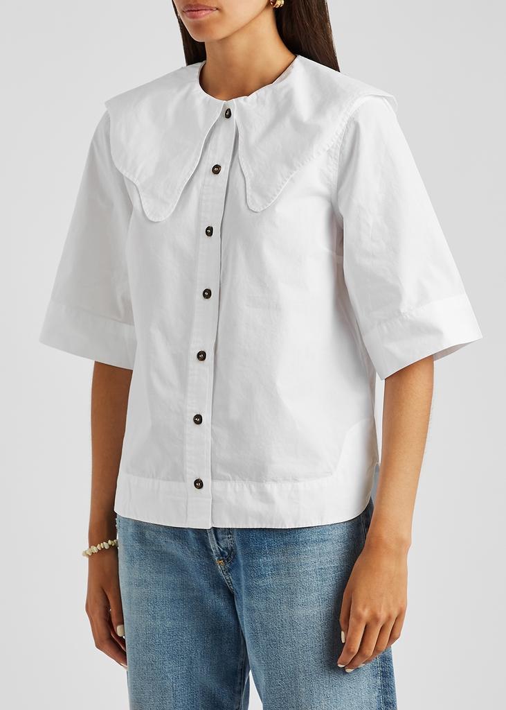 商品Ganni|White cotton-poplin shirt,价格¥999,第4张图片详细描述