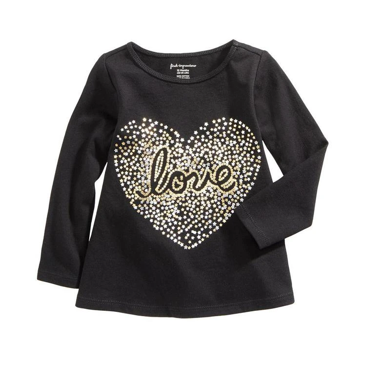 商品First Impressions|Love-Print Cotton T-Shirt, Baby Girls, Created for Macy's,价格¥28,第1张图片